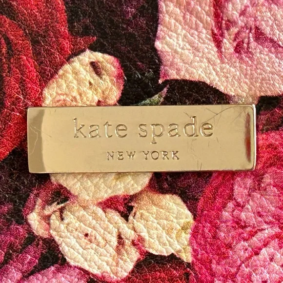 Kate Spade New York Grant Street Grainy Vinyl Juno Tote Bag Roses Floral Large - Picture 10 of 15